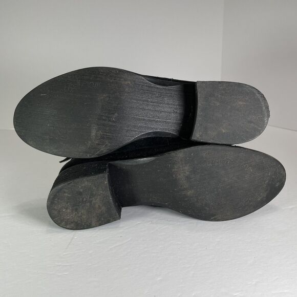 Sam Edelman Pierson Ankle Bootie Size 8.5 Black Suede Woven Cutout Studded Strap - Picture 8 of 12